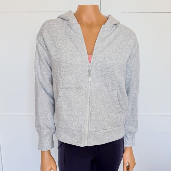 Athleta Girl, All Day Full Zip Sweatshirt, Quartz Heather Grey, Girls Size XL/14 - Picture 10 of 10
